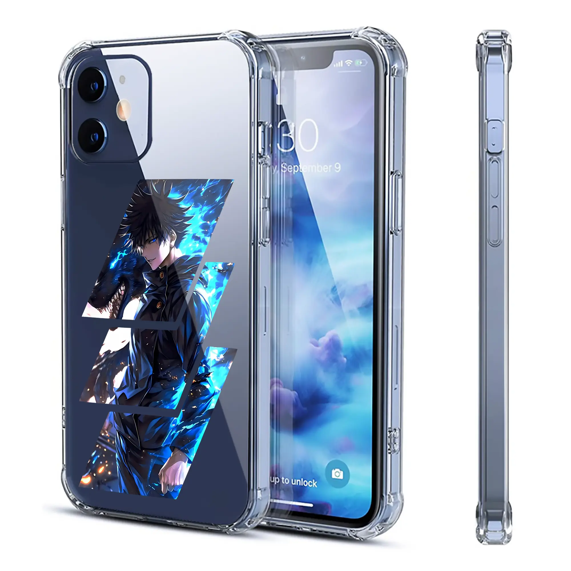 呪術廻戦 グッズ,伏黒 恵 - IPhone 12シリーズ対応 ・ 透明スマホケース ・ クリアソフトケース ・ TPU素材 ・ 耐衝撃 ・ 高密着 ・ 防汚 防指紋 ・ 簡単着脱